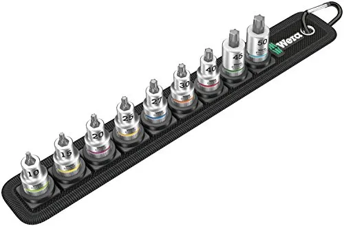 Wera 05003972001 Zyklop Torx HF Bitnüsse Belt B 3 mit Haltefunktion, 3/8“-Antrieb, 9-teilig