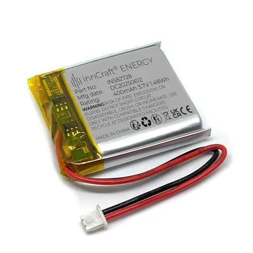 Lithium Polymer Akku innCraft Energy 400mAh 3.7V, 28x27x6 Modell 582728 2P Molex 51021-020 1.25mm Anschluss