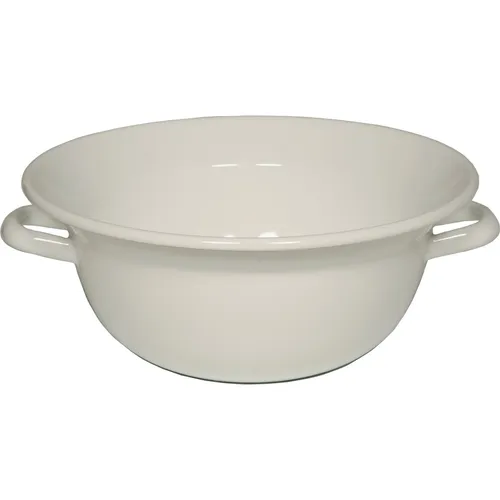 Riess Rührschüssel Classic Weiss 28 cm - Hochwertige Rührschüssel aus Emaille mit 4 Litern Fassungsvermögen, ideal für Teige und Salate. Schnitt- und kratzfest, hygienisch und hitzebeständig bis 450°C für vielseitige Nutzung in jeder Küche.