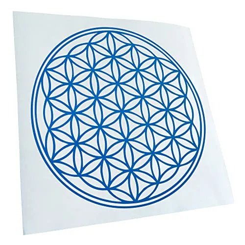Kiwistar - Autoaufkleber - Blau - 10x10cm Blume des Lebens Baum Aufkleber für Auto, Laptop, Fahrrad, LKW, Motorrad mehrfarbig JDM Decal Racing