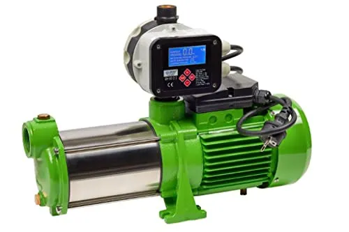 CHM GmbH Kreiselpumpe 1,65 kW - Edelstahl Gartenpumpe mit 10.200 L/h, 6,5 Bar Druckschalter und LCD Display, ideal für effizientes Bewässern