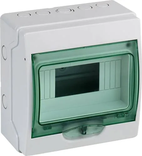Schneider Electric 13443 MINI-KLEINVERTEILER 8TE IP65 - Sicherungsgehäuse, IP65, ideal für den Außenbereich, bietet optimalen Schutz vor Staub und Wasser. Kompaktes Design mit 8 Teilungseinheiten, perfekt für die sichere Verteilung elektrischer Energie.
