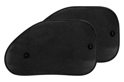 +PWR Car Parts 2 Autosonnenschutzblenden Dreilagig, schwarz, mikroperforiert, faltbar, 65 x 38 cm. Schützt den Fahrzeuginnenraum vor Sonneneinstrahlung. 100% hochwertiges Polyester.