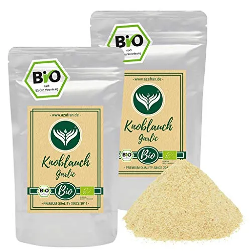Azafran BIO Knoblauch granuliert, Knoblauchpulver, Knoblauchgranulat Gewürz 1kg