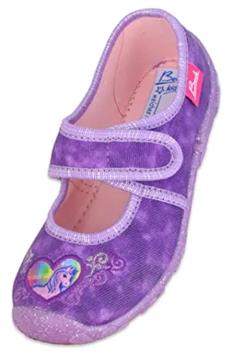 Beck Mädchen Darling Hausschuh, Violett, 35 EU - Stylische Hausschuhe für Mädchen mit praktischem Klettverschluss, ideal für gemütliche Stunden zu Hause.