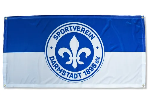 SV Darmstadt 1898 Fahne Hissfahne Flagge Zaunfahne - 140x70cm Wappen blau/weiß