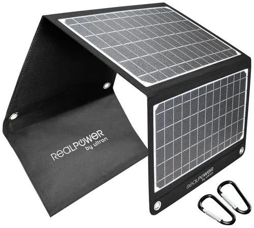 RealPower SP-22E 411596 Solar-Ladegerät 22.5 W - Ladegeräte - Mobiles Solarpanel mit 22.5 W für grenzenlose Stromversorgung, ideal für Camping und Outdoor-Aktivitäten.