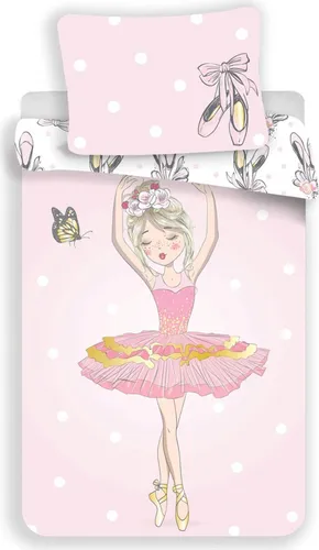 Bettbezug für Kinder - Ballerina, 140 x 200 cm - Kissenbezug und Bettbezug aus 100% Baumwolle, weich und atmungsaktiv für hohen Tragekomfort. Ideal für Kinderzimmer, maschinenwaschbar und Öko-Tex Standard 100 zertifiziert.