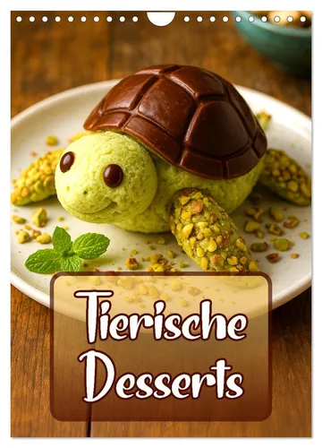 ShirtScene Tierische Desserts Wandkalender 2026 - Kalender mit 14 Seiten, präsentiert kreative tierische Dessertkunst für Genießer. Perfekt für jeden Küchenliebhaber und Tierfreund!