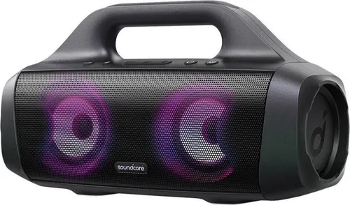 Soundcore Select Pro Lautsprecher - Schwarz, Tragbarer Bluetooth Lautsprecher - Lautsprecher mit kraftvollem Stereosound und IPX7 Wasserschutz. Genießen Sie bis zu 16 Stunden Spielzeit und eine beeindruckende Lichtshow dank blinkender LEDs.