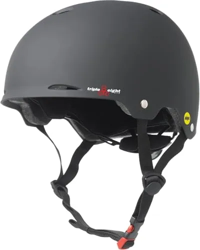 Triple Eight Gotham MIPS Sporthelm Schwarz M - Stylischer Helm mit innovativer MIPS-Technologie für optimalen Schutz. Belüftete Schale und leichtes Innenfutter sorgen für höchsten Tragekomfort beim Radfahren, Skateboarden und mehr.