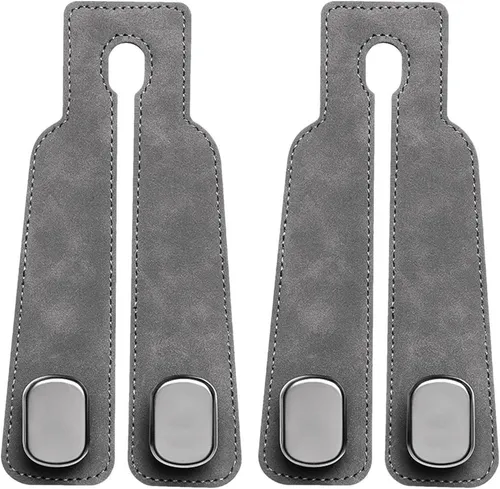 UE Stock Doppelhaken 2 Stück Doppelte Kopfstützenhaken Auto Aufbewahrungshaken Grau, passt zu jedem Automodell und hält Gegenstände organisiert