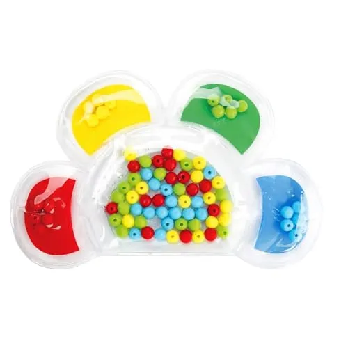 Blume Perle Matching Fidget Puzzle, Buntes Lernspielzeug Hand-Auge-Koordination, Pädagogische Farbabstimmung, Sortieren, Zählen