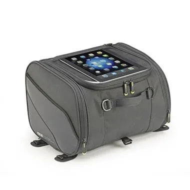 Givi Easy-Bag EA136B - Tunnel- und Satteltasche in Schwarz - Motorradkoffer mit 23 Litern Volumen, reflektierenden Einsätzen und ausziehbarer Regenhaube für optimale Sichtbarkeit und Schutz bei jedem Wetter.