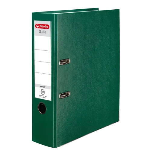 Herlitz Q.file - Ordner DIN-A4 8cm breit Aktenordner Briefordner PP-Ordner Grün