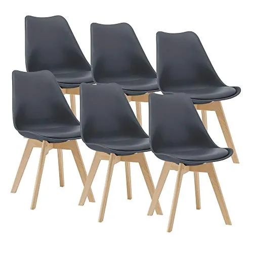 Esszimmerstuhl ’Fläten’ 6er Set – Bequeme Polsterstühle in Grau - Esszimmerstühle im 6er-Set, ideal für gemütliche Mahlzeiten. Bequeme, gepolsterte Sitzflächen und pflegeleichtes Kunstleder sorgen für ein entspanntes Sitzerlebnis in jedem Raum.