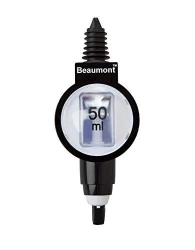 Beaumont Bar Optics 50 ml, Schwarz & Weiß, 50 ml Optik für Spirituosen, dichte Gummidichtung, Messfenster für überwachte Abgabe, Verwendung mit einer Vielzahl von Flaschen, T416