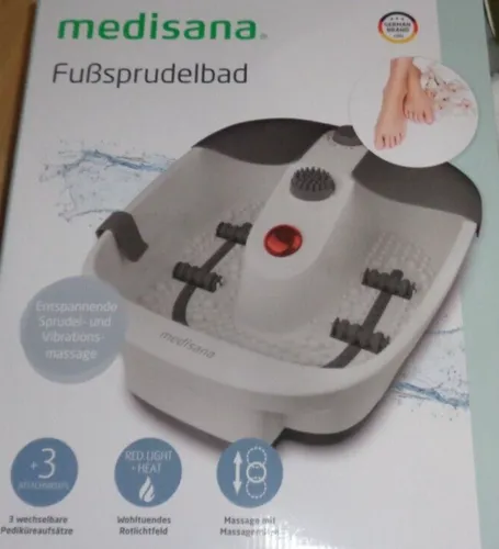 Medisana® FS-90L Fußsprudelbad,Massageaufsätze,Rotlicht,NEU!