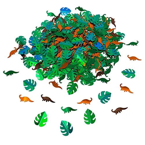 Oblique Unique® Monstera Blätter Dino Konfetti Mix 180 Stk. für Geburtstag Kindergeburtstag Feier Sommer Hawaii Party Tisch Deko Streudeko zum Basteln