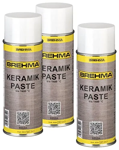 BREHMA 3x Keramikpaste Spray 400ml, metallfrei, Spraydose, klar