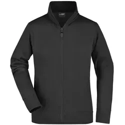 Damen Sweatjacke JN052, schwarz, Größe L - Funktionsjacke aus formbeständiger Sweat-Qualität, ideal für Freizeit und Sport. Mit seitlichen Reißverschlusstaschen und femininen Schnitt für optimalen Tragekomfort.