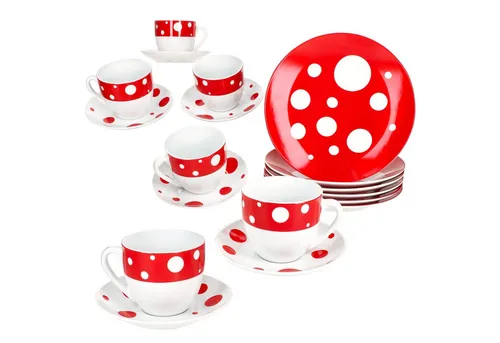 MamboCat Kaffeeservice Pula rot 18tlg für 6 Pers. in rot von MamboCat