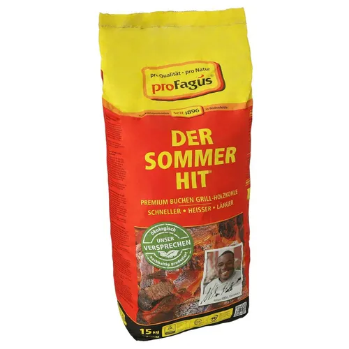 proFagus Sommer-Hit Grill-Holzkohle 15 kg - Hochwertige Holzkohle für perfekten Grillgeschmack, ideal für Grillabende im Freien, Gewicht: 15 kg
