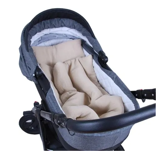 Babylux Babydecke MUSSELIN Kinderwagen Decke 75x60cm Kuscheldecke Stubenwagen MPM (Sand)