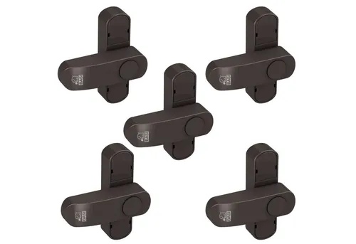 BASI Fensterbeschlag Fenstersicherung (Spar-Set, 5 St) - Fenstersicherungen für einflügelige Fenster, bieten effektiven Einbruchschutz mit einfacher Druckknopfsicherung und sind ideal zum Nachrüsten.