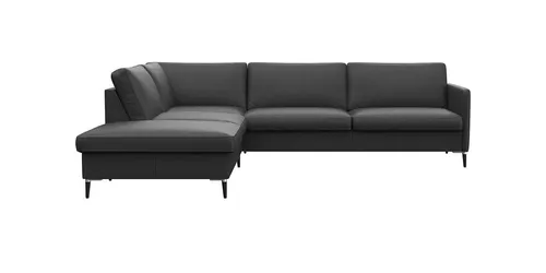 FLEXLUX Ecksofa Fiore, L-Form, schmale Armlehnen, Kaltschaum, Füße Alu+schwarz