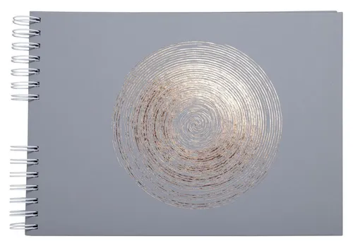 EXACOMPTA Fotoalbum Spiralalbum Ellipse 50 Seiten 32x22 cm - Elegantes Fotoalbum in grün-grau mit Rosé-Gold-Prägung, ideal für die stilvolle Präsentation Ihrer Erinnerungen. Perfekt für besondere Anlässe und kreative Gestaltungen.