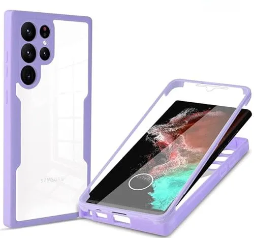 Grad Hülle Kompatibel mit Samsung Galaxy S23 Ultra | Handyhülle mit eingebautem Displayschutz für Galaxy S23 Ultra | Lila 360