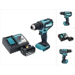 Makita DDF 485 RF1 Akku Bohrschrauber 18 V - Akkuschrauber mit 50 Nm Drehmoment, Brushless-Technologie für längere Lebensdauer und inklusive 1x Akku 3,0 Ah sowie Ladegerät.
