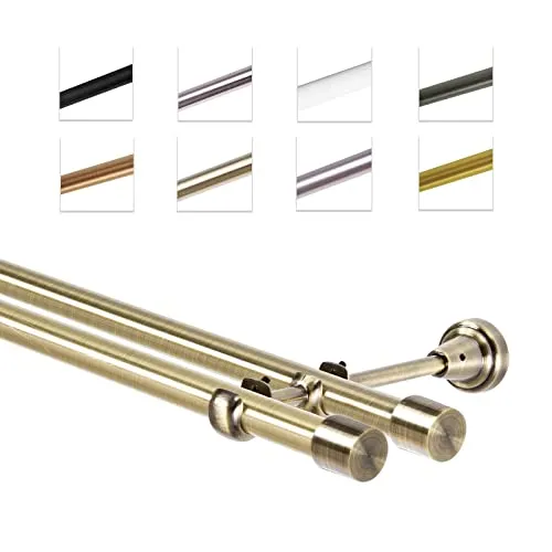 MDEKOR Gardinenstange 480 cm doppelläufig in gold von MDEKOR