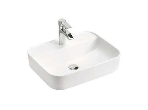 Keramik Waschtisch Waschbecken Aufsatzwaschtisch Weiß - Modernes Aufsatzwaschbecken aus hochwertiger Keramik in Weiß. Ideal für stilvolle Badezimmer, mit kompakten Maßen von 50 x 40 x 15 cm, sorgt es für eine elegante Optik und optimale Nutzung.