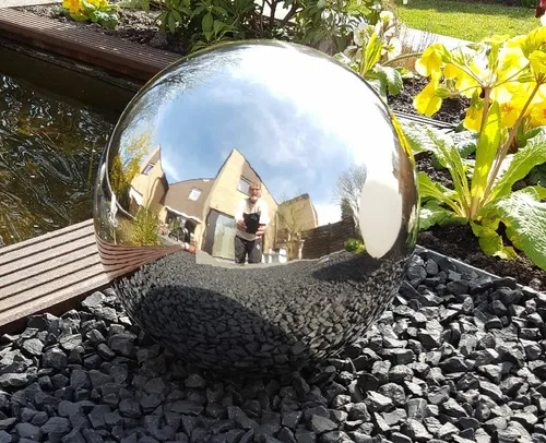 Dekokugel 20 cm Edelstahl poliert in silber von Jürgen Bocker Garten-Ambiente