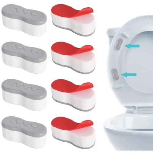 Ersatz-Puffer für WC-Sitze, 8 Stück Toilettensitzpuffer Universal Ersatz Stoßstangen Toilettensitz Stoßstangen WC Sitz Puffer mit starkem Kleber, selbstklebend WC-Sitzstoßfänger für Hotel Krankenhaus
