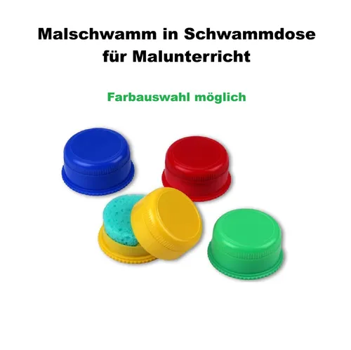 1x Malschwamm Schwammdose für Malunterricht wiederverschließbar auslaufsicher