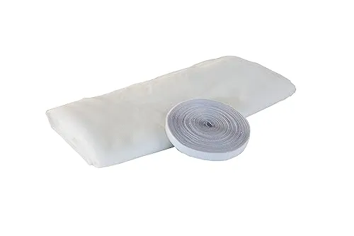 Windhager Insektenschutz Fliegengitter Fenstergitter Schädlingsschutz Insektenschutzgewebe, elastisch, gute Durchsicht, inkl. Montage-Klettband, weiß, 130 x 150 cm