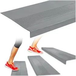 ANRO Stufenmatte Treppenschutz aus Gummi, rutschfest und anpassbar - Fußmatten für sicheren Halt auf Treppen, rutschfest und schmutzabweisend. Ideal für Innen- und Außenbereiche, schützt vor Stürzen und sorgt für Trittschalldämmung.