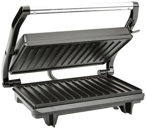 Tristar GR-2650 Elektro Kontaktgrill Schwarz - Grills - 700 W Leistung für vielseitige Grillgerichte, ideal für die Zubereitung von Fleisch, Gemüse und Sandwiches.