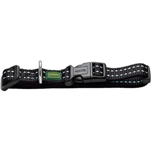 HUNTER TRIPOLI VARIO BASIC Hundehalsung, Hundehalsband, Nylon, reflektierend, Klickverschluss, XS-S, schwarz