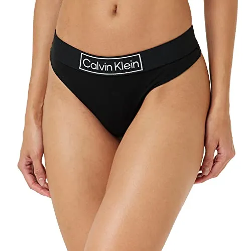 Calvin Klein Damen String Tanga, Schwarz (Black), XS