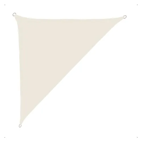 anndora Sonnensegel luftdurchlässig 4 x 4 x 5,65 m - Farbe Creme - rechtwinkliges Dreieck - Material HDPE