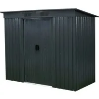 Gartenhaus mit Pultdach II 238 x 132 cm anthrazit - Gartenhaus mit Pultdach aus robustem Metall in modernem Anthrazit, ideal für die Aufbewahrung von Gartengeräten und Möbeln.