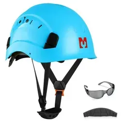Mustbau Sicherheitshelm-Set - Verstellbarer Helm mit Anti-Beschlag Schutzbrille - Arbeits- & Schutzkleidung, bietet optimalen Kopfschutz mit verstellbarem Kopfriemen und hochwertiger Schutzbrille für vielseitige Einsatzbereiche.