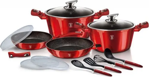 BerlingerHaus Metallic Line Kochtopfset 13-teilig Rot von Berlinger Haus