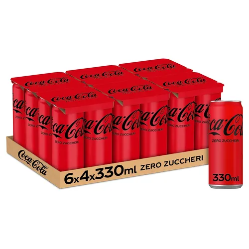 24x Coke Cola Zero Dose Coca ohne zucker 330ml Italian alkoholfreies Getränk