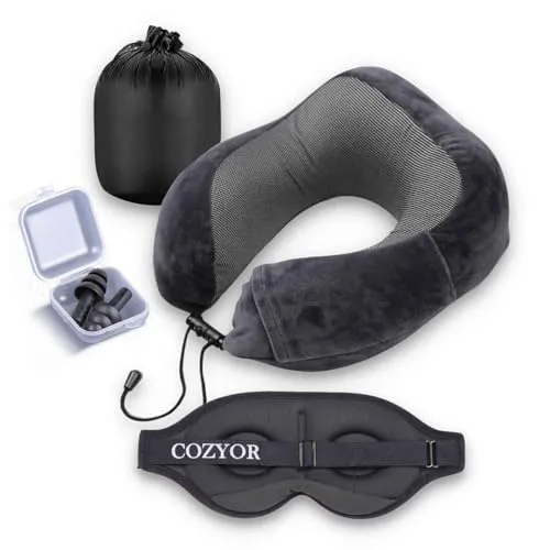 Reiseset 3-tlg: Ohrstöpsel, Schlafmaske & Nackenkissen von Cozyor