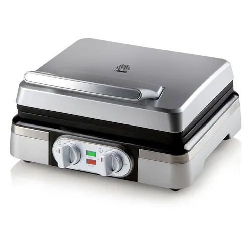 Domo Waffeleisen DO9149W - Doppelwaffeleisen für Belgische Waffeln - Waffeleisen für zwei Belgische Waffeln, stufenloser Bräunungsgrad, Timerfunktion und antihaftbeschichtete Platten für fettfreies Backen.